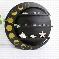 Wood moon shelf with cat shape - 3