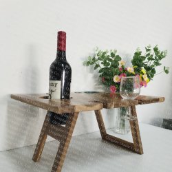 wood outdoor picnic table, foldable wine table  - 1